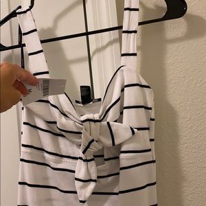 Mid maxi striped with bow tie dress Medium NWT